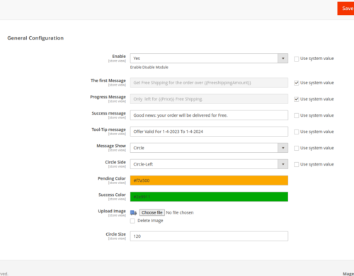 Free Shipping Configuration